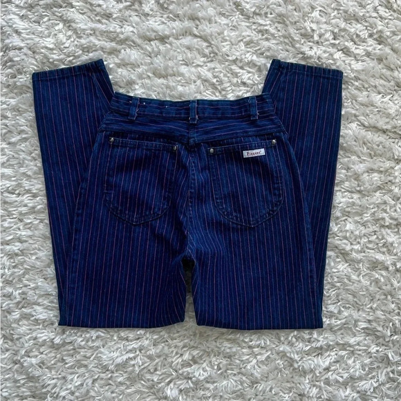 Vintage 80’s Pizzazz Striped High Waisted Jeans - Picture 3 of 9